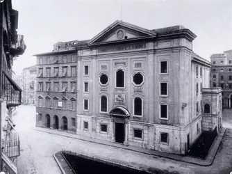 Fassade der alten Synagoge von Livorno, ca. 1910